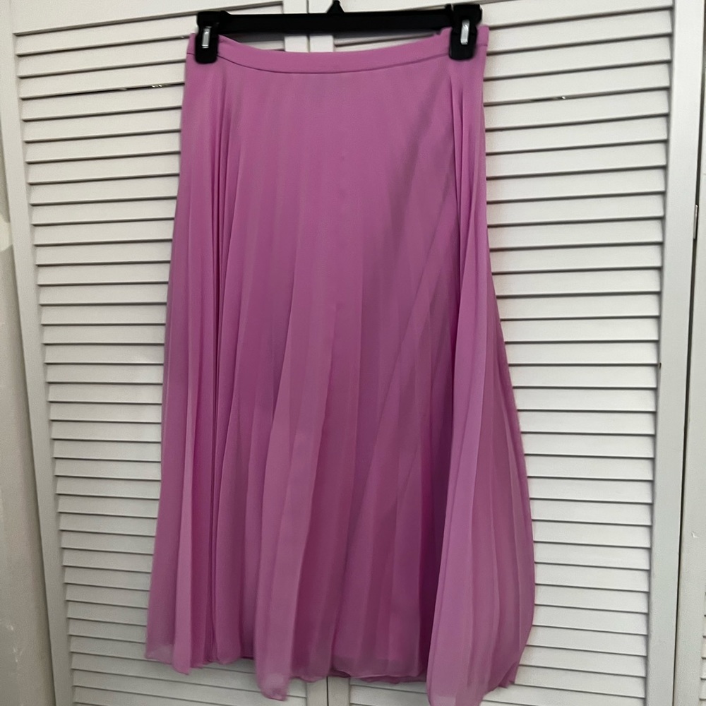 ASOS US 16 pink pleated midi skirt